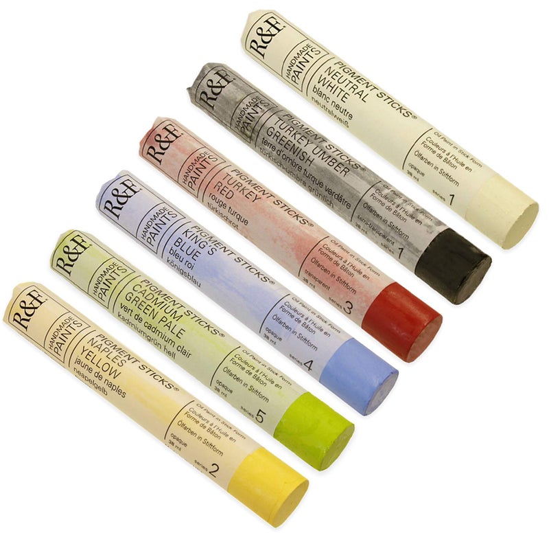 R&F Handmade Paints - Professional Oil Pigment Stick, Introductory Colors, Set of 6 - Image 4